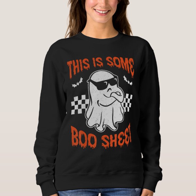 This Is Some Boo Sheet Angry Ghost Retro Halloween Sweatshirt (Front)