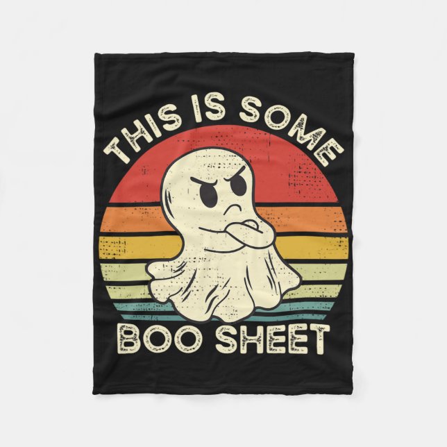 This Is Some Boo Sheet Fun Ghost Retro Halloween C Fleece Blanket (Front)
