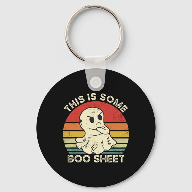 This Is Some Boo Sheet Fun Ghost Retro Halloween C Key Ring (Front)