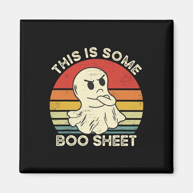 This Is Some Boo Sheet Funny Ghost Retro Halloween Magnet (Front)
