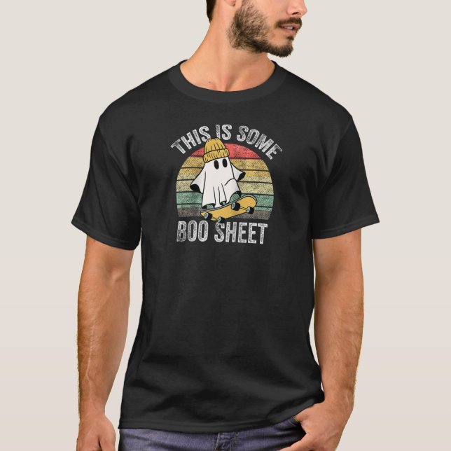 This Is Some Boo Sheet Funny Ghost Skateboard Hall T-Shirt (Front)
