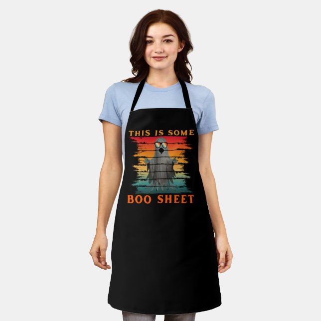 This is some boo sheet funny halloween ghost apron (Worn)