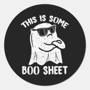 This Is Some Boo Sheet Funny Halloween Ghost Costu Classic Round Sticker