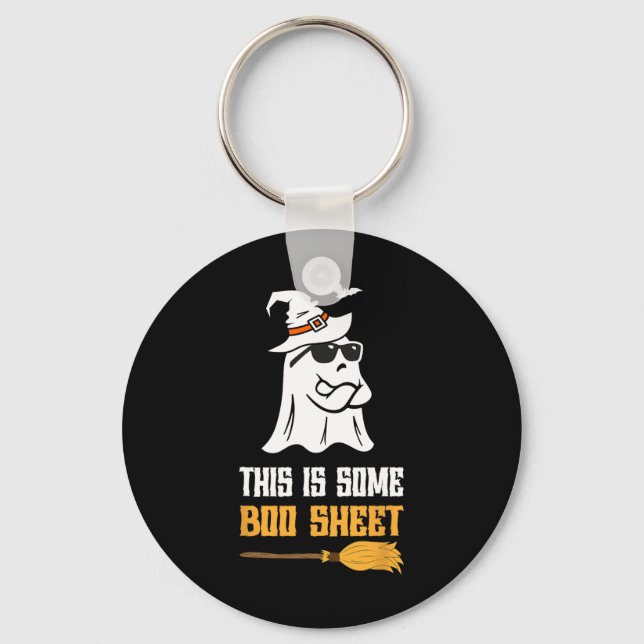 This Is Some Boo Sheet Funny Halloween Ghost  Key Ring (Front)