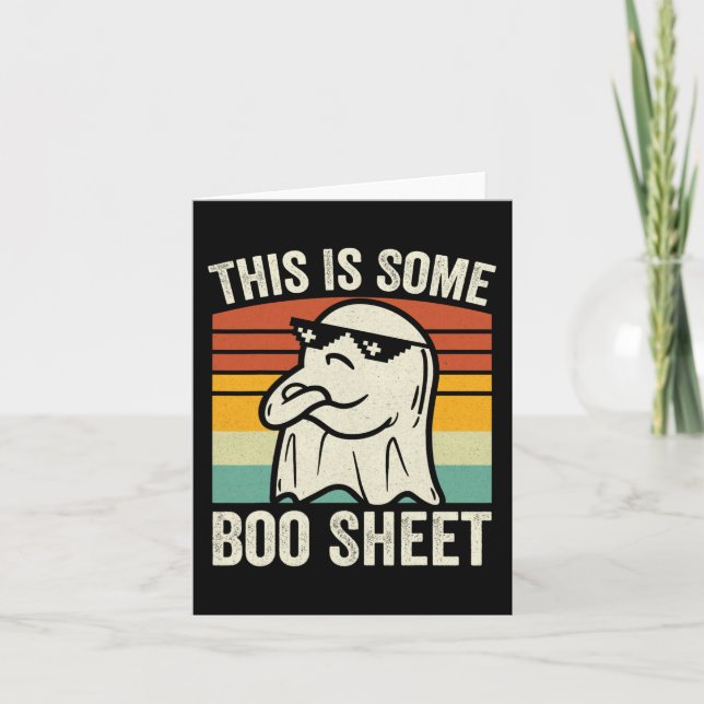 This Is Some Boo Sheet Funny Halloween Ghost kids  Card (Front)