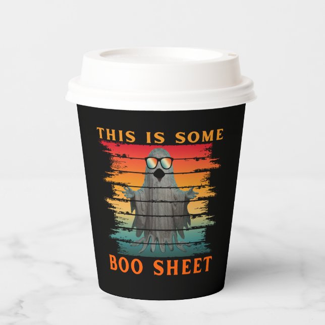 This is some boo sheet funny halloween ghost paper cups (Front)