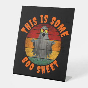 This is some boo sheet funny vintage ghost pedestal sign