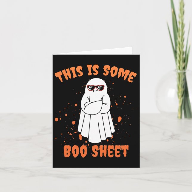 This Is Some Boo Sheet Ghost Fun Halloween  Card (Front)