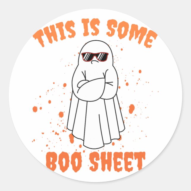 This Is Some Boo Sheet Ghost Fun Halloween  Classic Round Sticker (Front)
