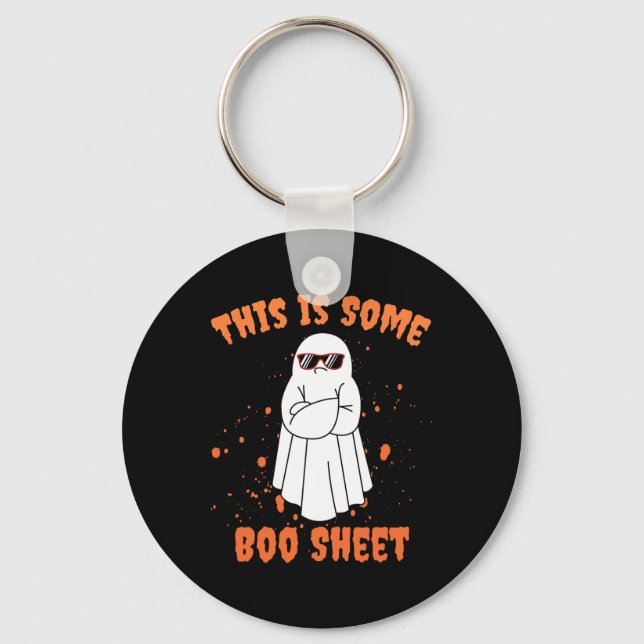 This Is Some Boo Sheet Ghost Fun Halloween  Key Ring (Front)