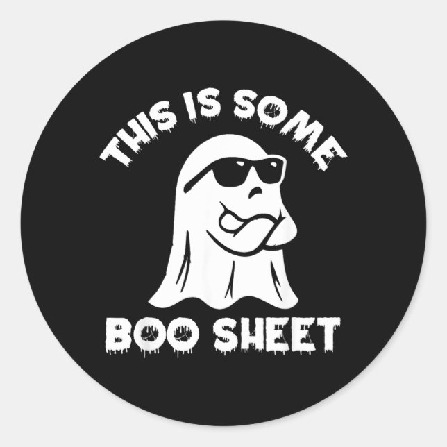 This Is Some Boo Sheet Ghost Funny Retro Halloween Classic Round Sticker (Front)