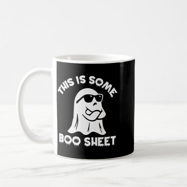 This Is Some Boo Sheet Ghost Funny Retro Halloween Coffee Mug (Left)