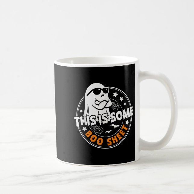 This Is Some Boo Sheet Ghost Funny Retro Halloween Coffee Mug (Right)