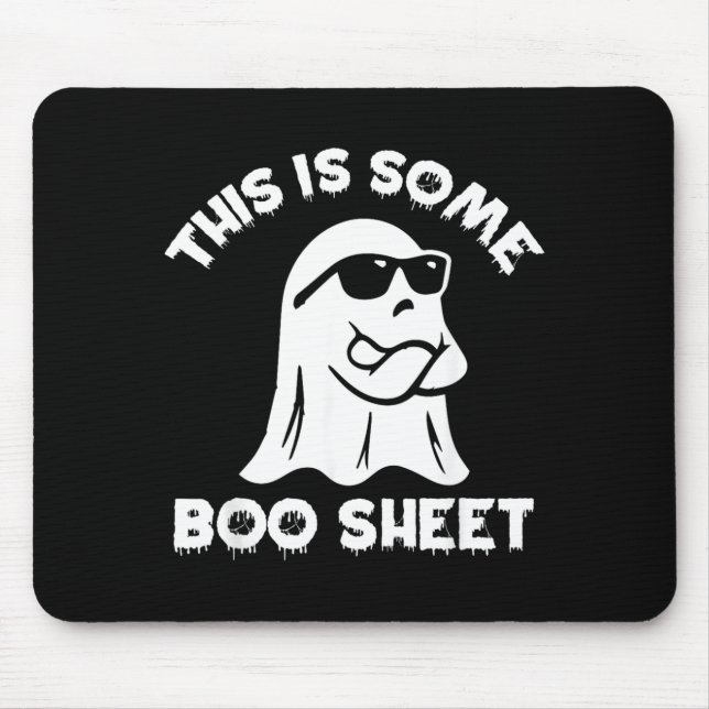 This Is Some Boo Sheet Ghost Funny Retro Halloween Mouse Pad (Front)