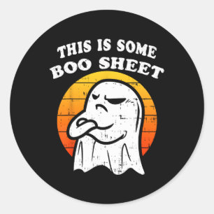 This is Some Boo Sheet Ghost Retro Funny Halloween Classic Round Sticker