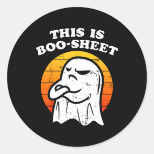 This is Some Boo-Sheet Ghost Retro Funny Halloween Classic Round Sticker