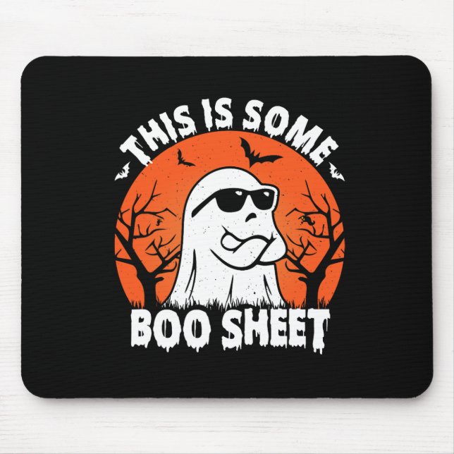 This Is Some Boo Sheet Ghost Retro Funny Halloween Mouse Pad (Front)
