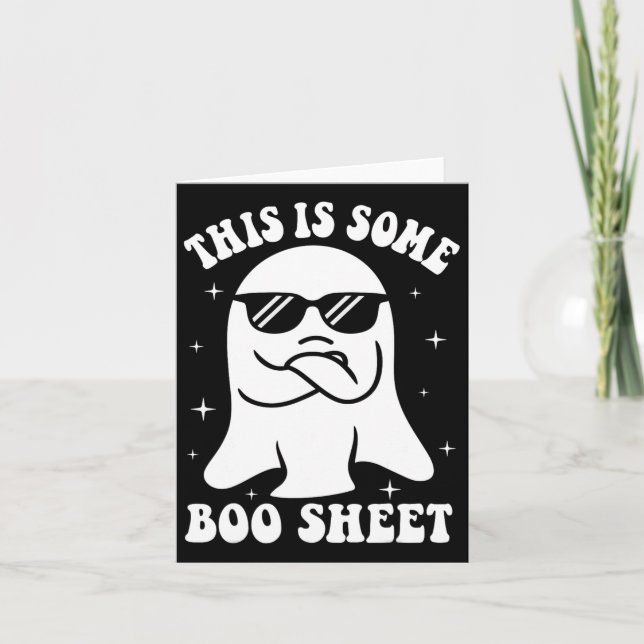 This Is Some Boo Sheet Ghost Retro Halloween Costu Card (Front)