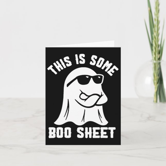 This Is Some Boo Sheet Ghost Retro Halloween Costu Card (Front)