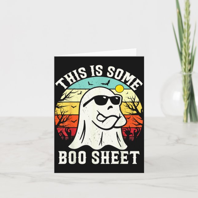 This Is Some Boo Sheet Ghost Retro Halloween Funny Card (Front)