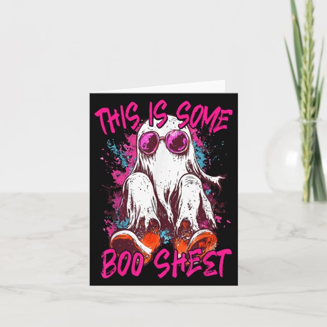This Is Some Boo Sheet Ghost Retro Halloween Funny Card (Front)