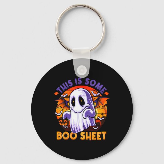 This Is Some Boo Sheet Ghost Spooky Halloween Men  Key Ring (Front)