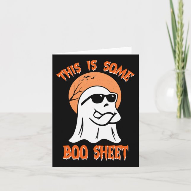 This Is Some Boo Sheet Halloween Cool Ghost Fun  Card (Front)
