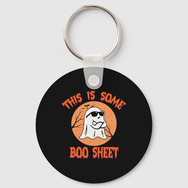 This Is Some Boo Sheet Halloween Cool Ghost Funny  Key Ring (Front)
