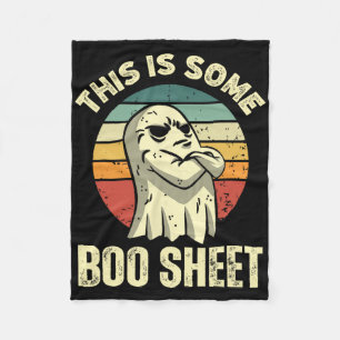 This Is Some Boo Sheet Halloween Fun Vintage Ghost Fleece Blanket