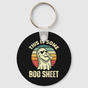 This Is Some Boo Sheet Halloween Fun Vintage Ghost Key Ring