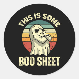 This Is Some Boo Sheet Halloween Funny Vintage Gho Classic Round Sticker