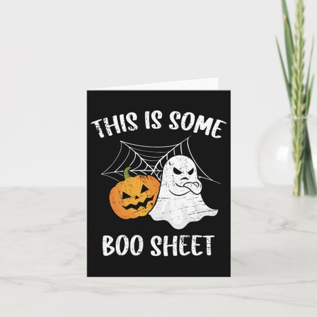 This Is Some Boo Sheet Halloween Ghost Fun Gift  Card (Front)