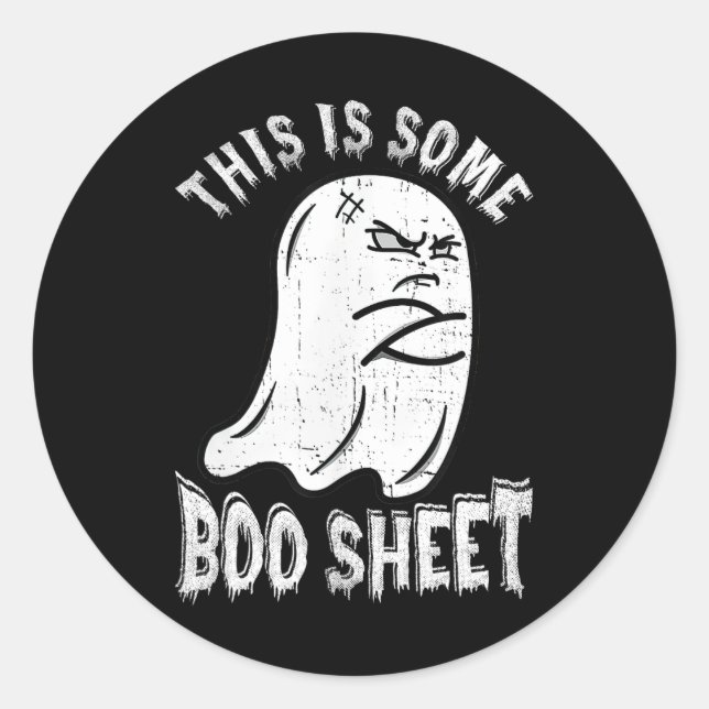 This Is Some Boo Sheet Halloween Ghost Fun Men Wom Classic Round Sticker (Front)