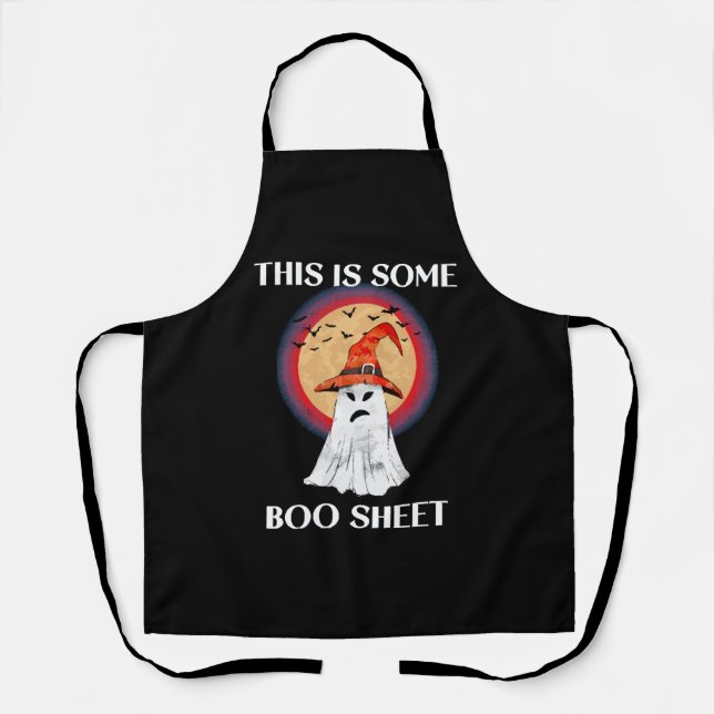 This Is Some Boo Sheet Halloween Ghost Funny Apron (Front)
