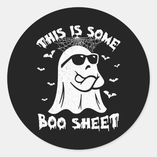 This Is Some Boo Sheet Halloween Ghost Funny Gift  Classic Round Sticker (Front)