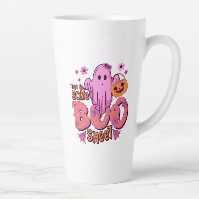 This Is Some Boo Sheet Halloween Ghost Funny Latte Mug (Right)