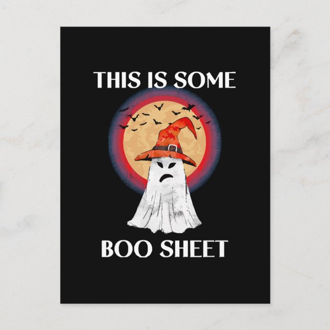 This Is Some Boo Sheet Halloween Ghost Funny Postcard (Front)