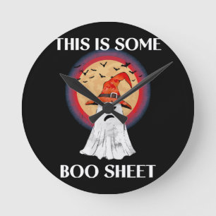 This Is Some Boo Sheet Halloween Ghost Funny Round Clock