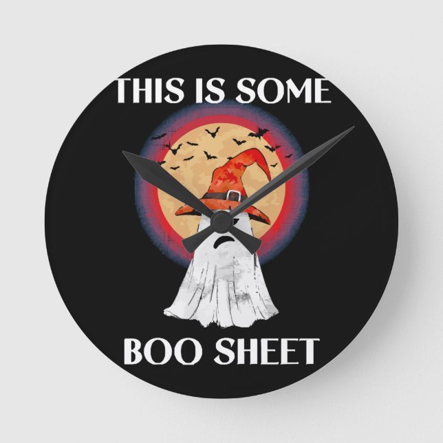 This Is Some Boo Sheet Halloween Ghost Funny Round Clock (Front)