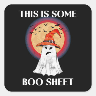 This Is Some Boo Sheet Halloween Ghost Funny Square Sticker