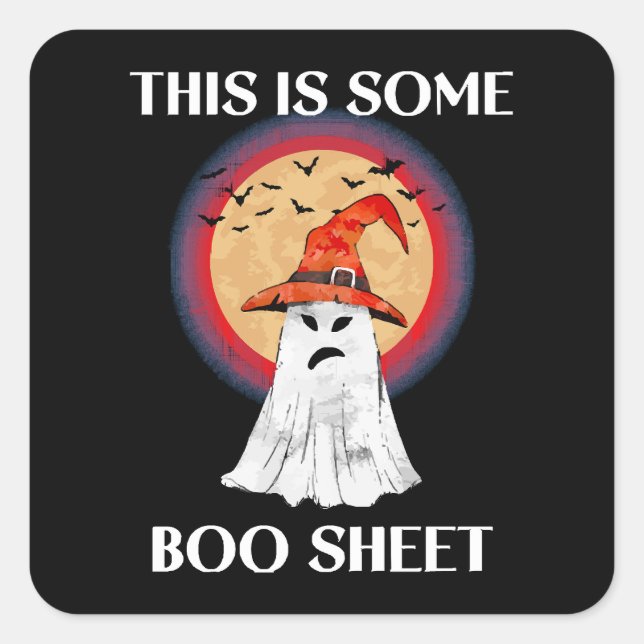 This Is Some Boo Sheet Halloween Ghost Funny Square Sticker (Front)