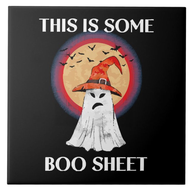 This Is Some Boo Sheet Halloween Ghost Funny Tile (Front)