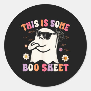 This Is Some Boo Sheet Retro Groovy Ghost Hallowee Classic Round Sticker