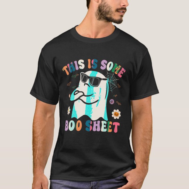 This Is Some Boo Sheet Retro Groovy Ghost Hallowee T-Shirt (Front)
