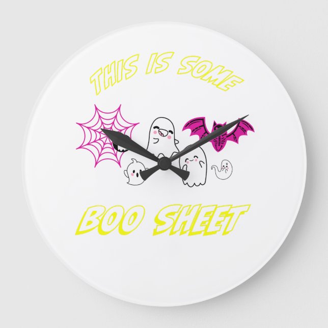 This Is Some Boo Sheet – Spooky Halloween Sarcasm Large Clock (Front)