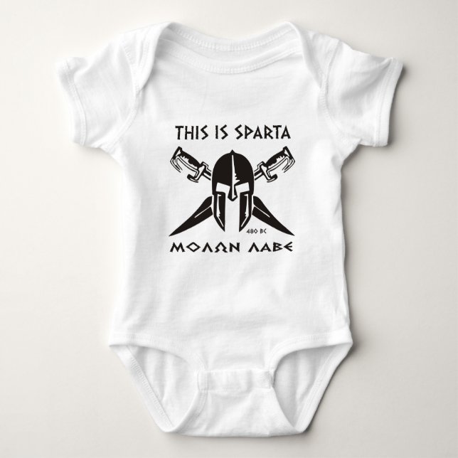 This is Sparta - Molon Lave - Black Baby Bodysuit (Front)