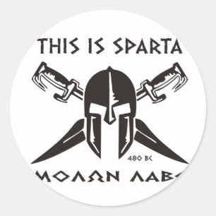 This is Sparta - Molon lave (black) Classic Round Sticker