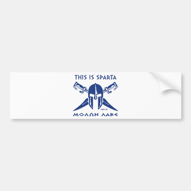 This is Sparta - Molon Lave - Blue Bumper Sticker (Front)