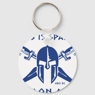 This is Sparta - Molon Lave - Blue Key Ring