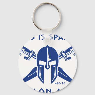 This is Sparta - Molon Lave - Blue Key Ring
